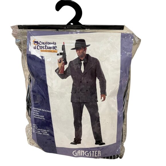 California Costumes Adult Gangster Costume Set M: Jacket Pants & Dickey With Tie - Picture 7 of 7